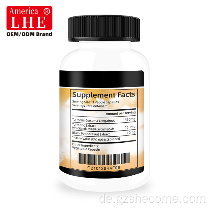 Shecome Kurkuma-Curcumin-Schwarzpfeffer-Extrakt-Kapsel